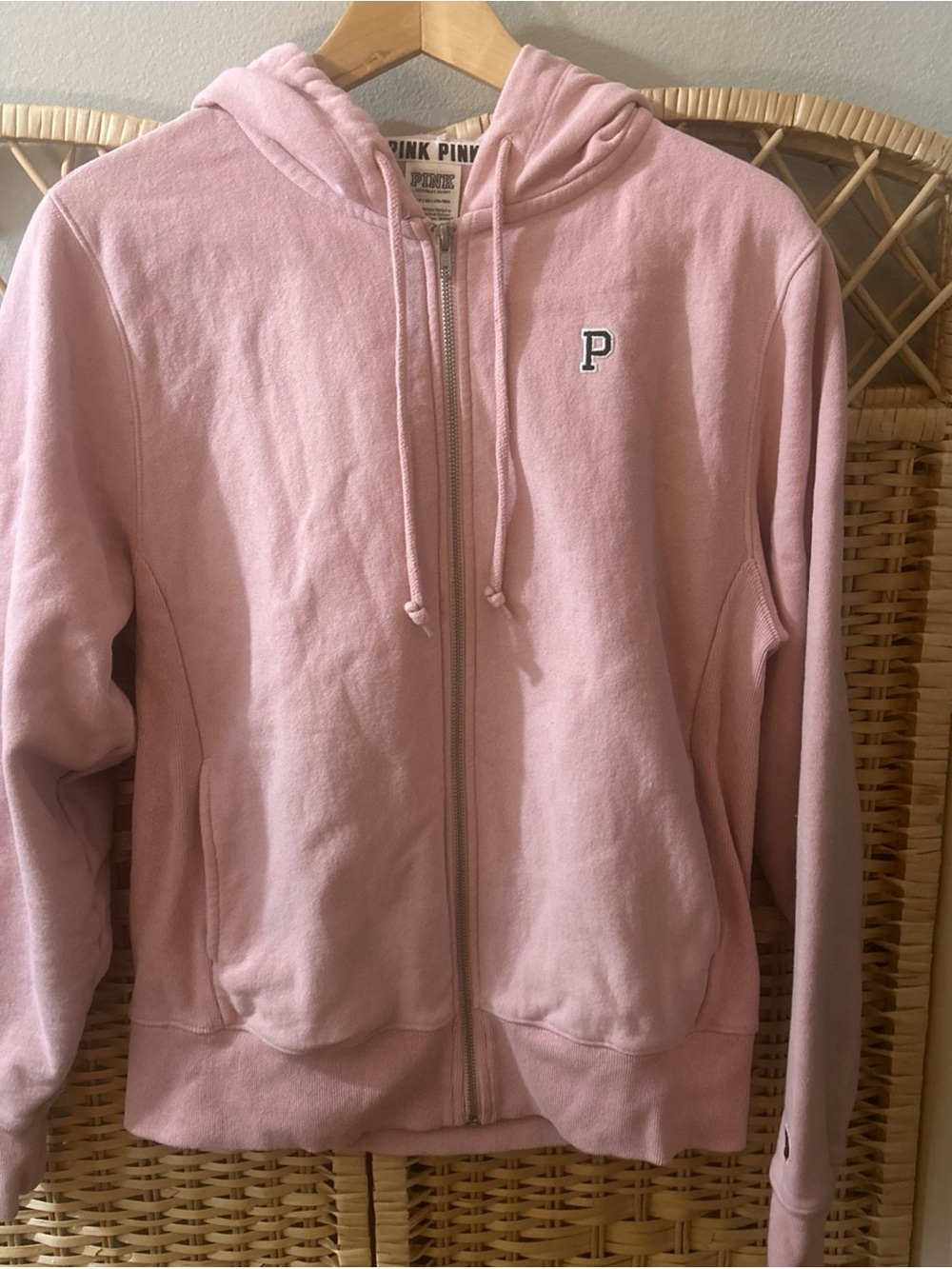 Pink By Victoria Secret Ladies Zip Hooded Sweatshirt Size Small